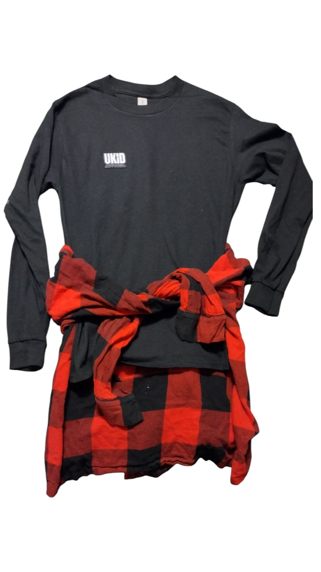 Black and Red Flannel Fusion Long Sleeve