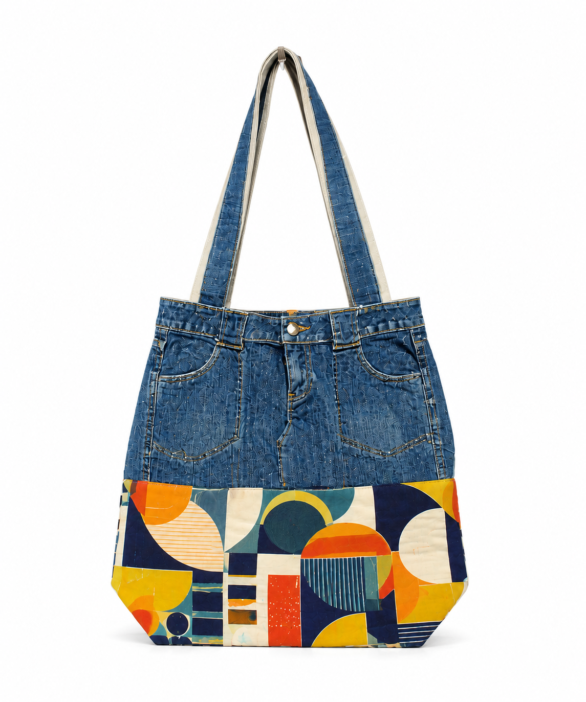 Custom Denim Fusion Tote