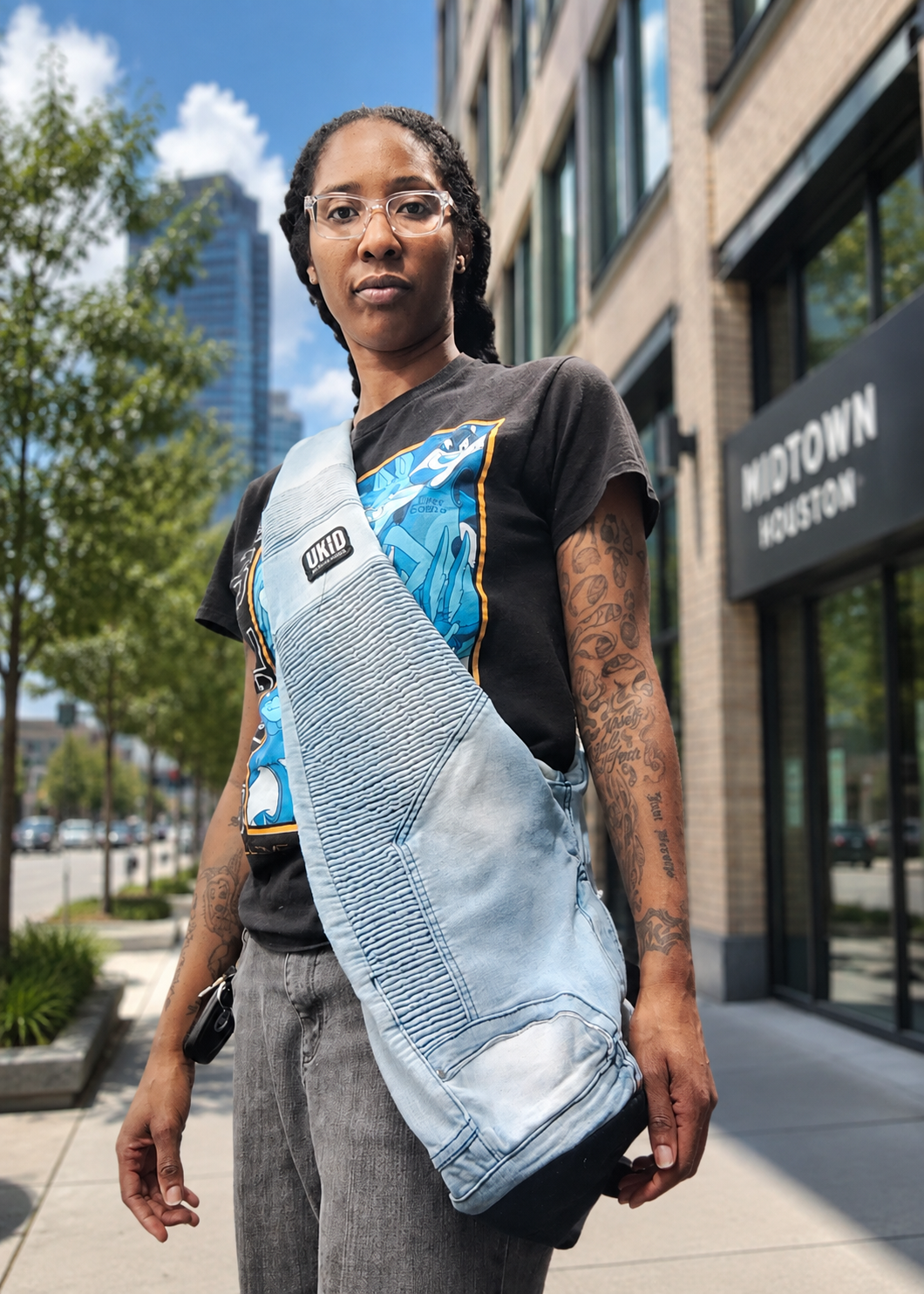Reworked Denim Hobo Bag