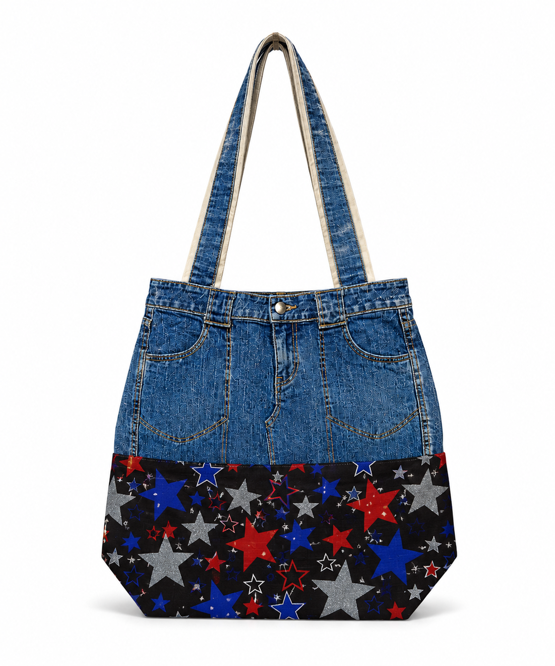 Custom Denim Fusion Tote