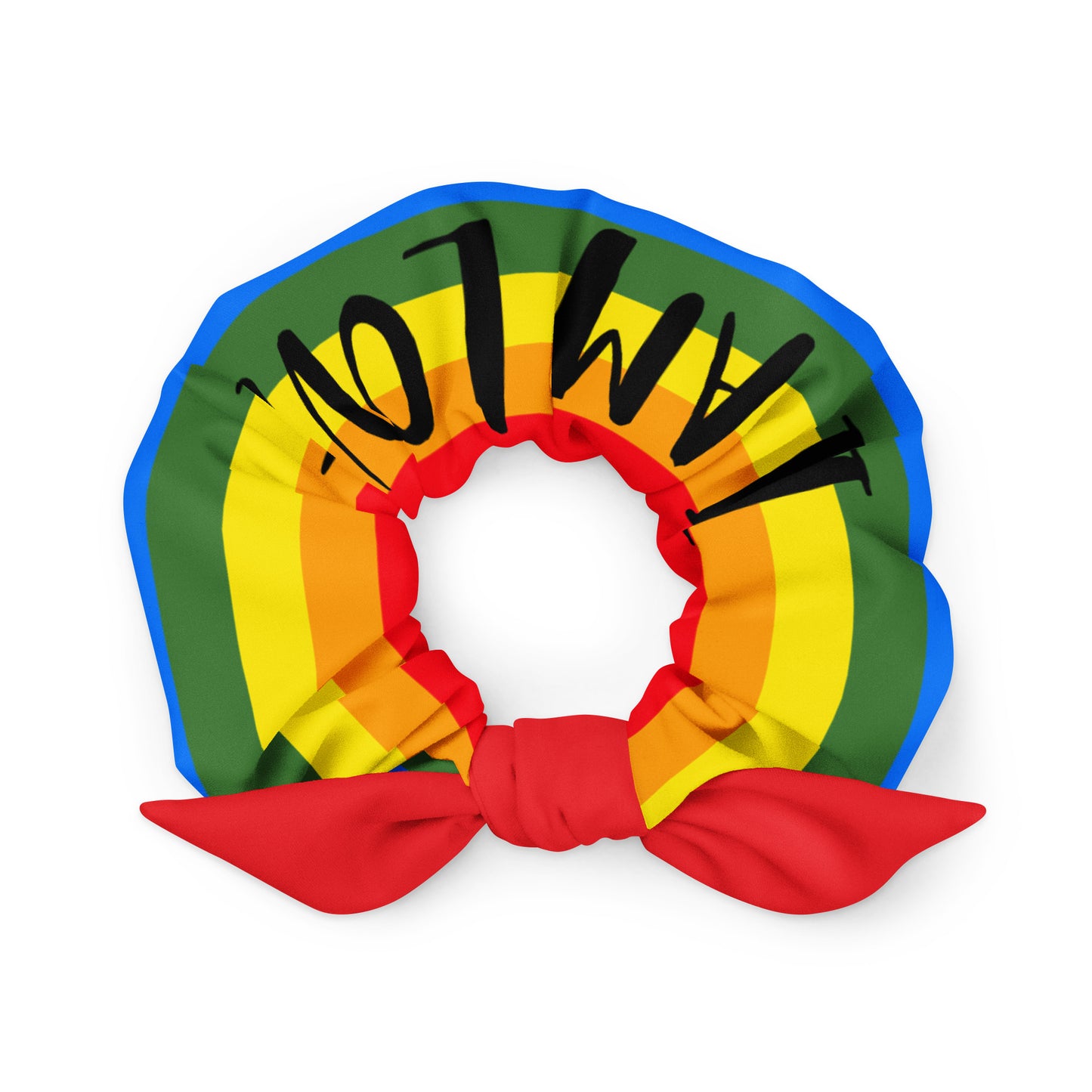 Recycled Rainbow I am Love Scrunchie