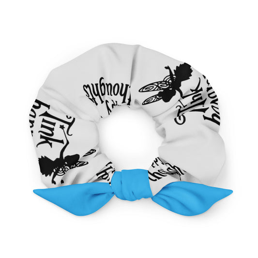 Recycled Tink Happy Thoughts light Grey Scrunchie