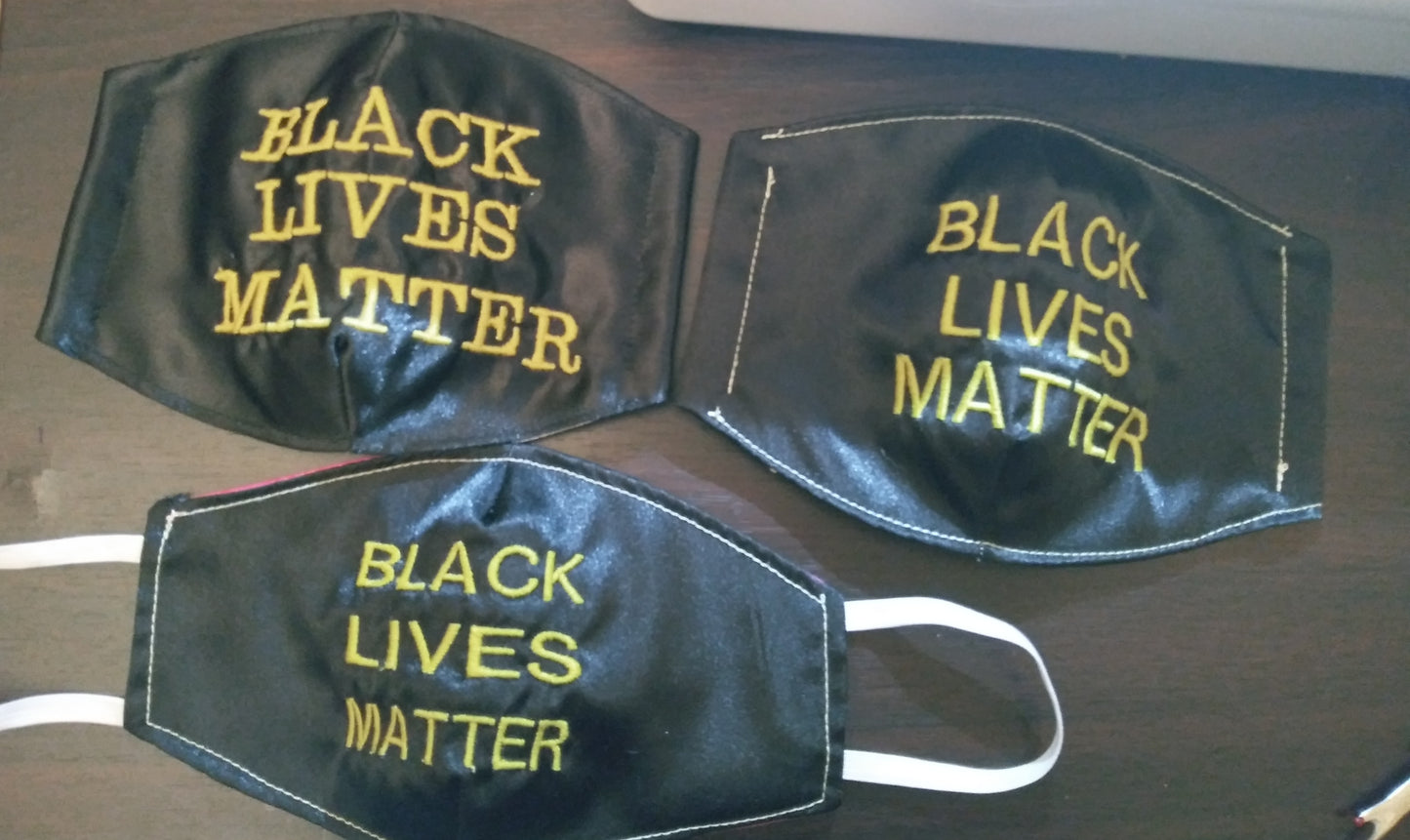 Black Lives Matter Embroidered Face Masks