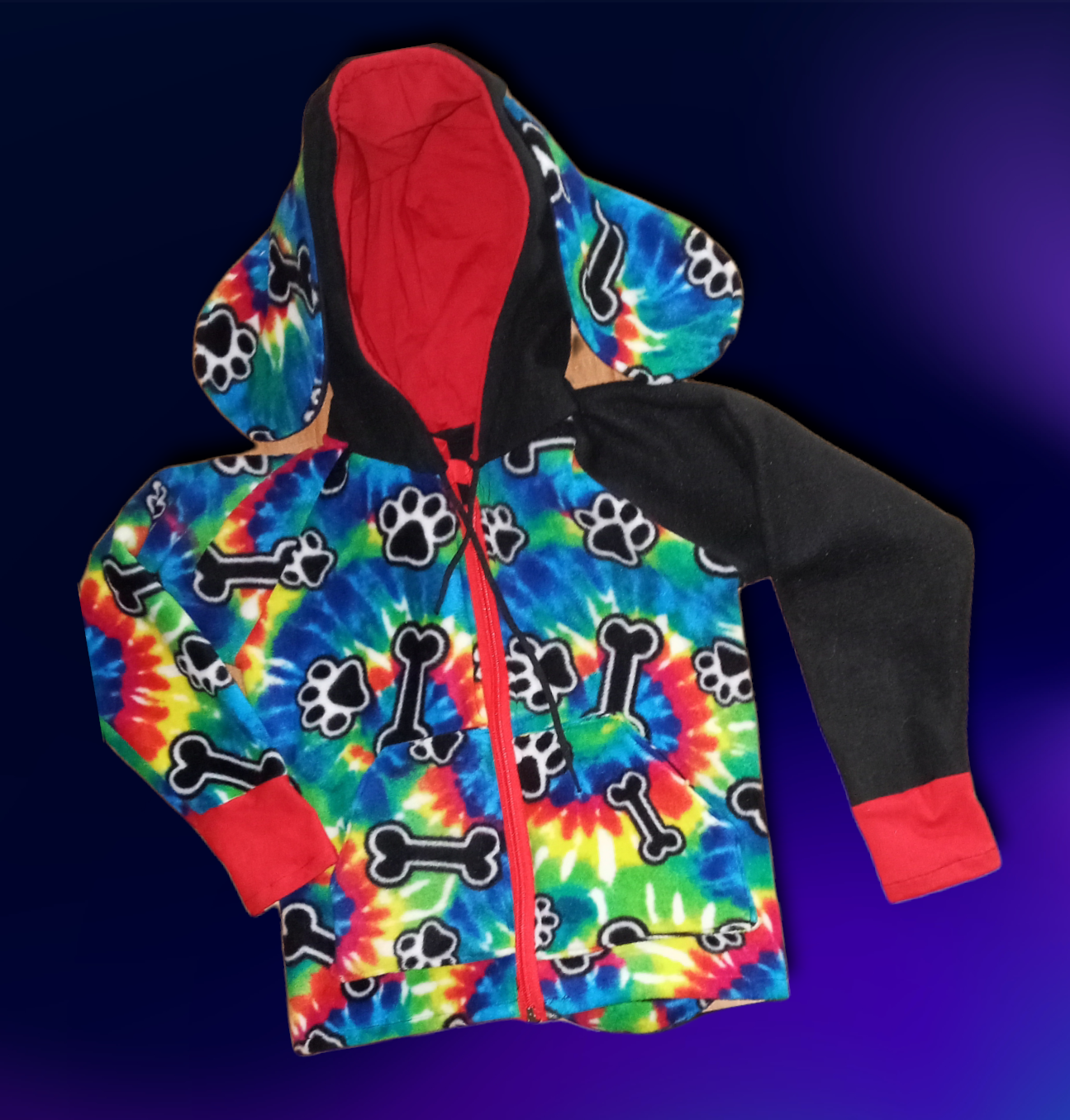 Colorful Youth Hoodie with Dog Ears