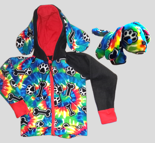 Colorful Youth Hoodie with Dog Ears