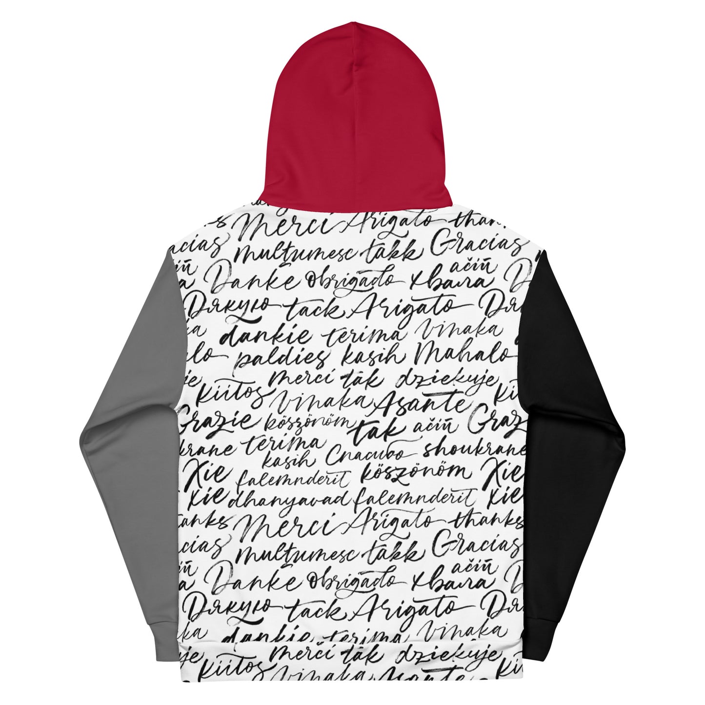 Gratitude Maroon/Black/Grey Hoodie